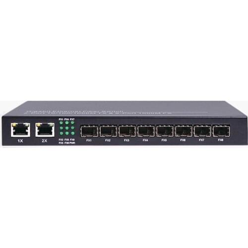 Switch, 8-Port Gigaibt SFP port, with 2 port 10/100/1000M RJ45 Ethernet Ports, Used for FTTH