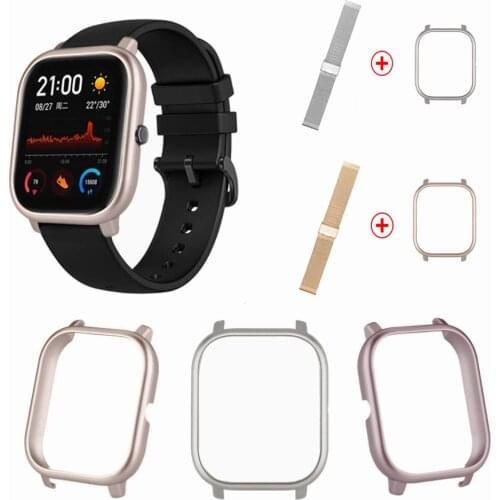 Metal Watchband Plastic Protective Case Cover Shell For Xiaomi Amazfit GTS / Bip Lite / Bip Youth Watch Wrist Strap Bracelet