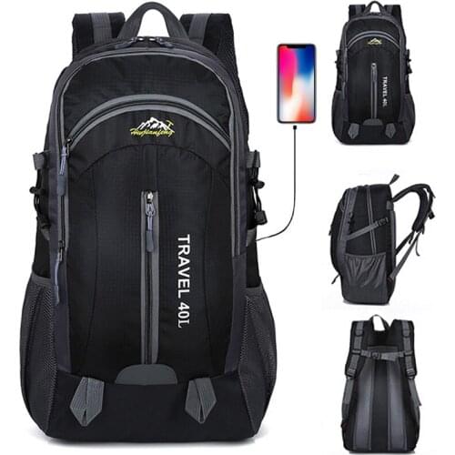 Men Backpack USB Charging 40L Large Capacity Out Door For Male Bag Waterproof Casual Backpacks Unisex Travel Backpacks X2-13