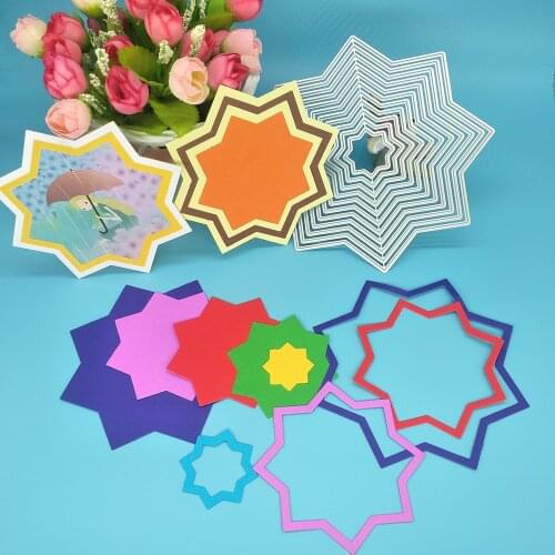 11 layers 8-corner set star photo frame decoration metal cutting mold scrapbook photo album decoration DIY handmade art