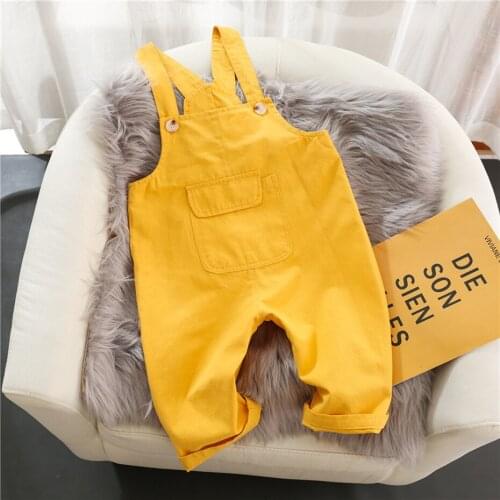 2021 New Arrival Girls Jumpsuit Fashion Solid Color Overalls Kids Korean Design Jumpsuit Girls Jumpsuit