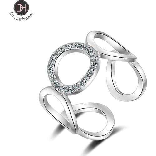 Dreamhonor 2021 New Arrivals Simple 925 Silver Open Round Circle Rings For Woman Jewelry Gift