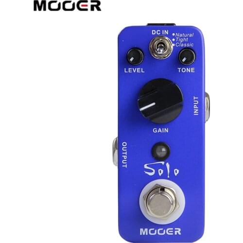 MOOER SOLO Distortion Guitar Effect Pedal High-gain 3 Modes(Natural/Tight/Classic) True Bypass Full Metal Shell Guitar Pedal