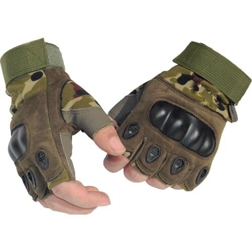 New Outdoor Tactical Fingerless Gloves Army Shooting Gloves for Motorbike Motorcycle Cycling Climbing Hiking Hunting Gloves