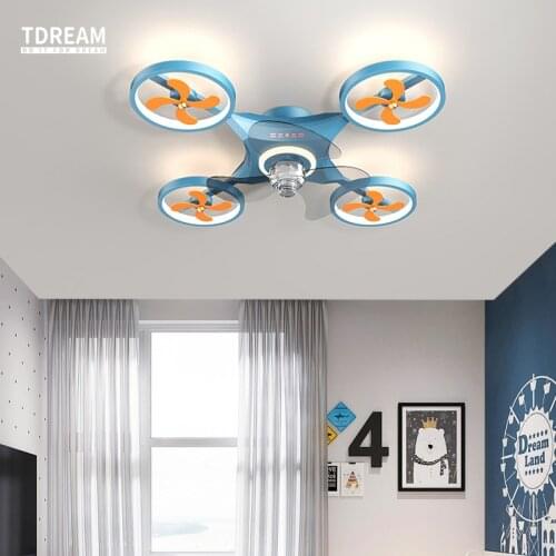 Ceiling Fans Remote Control With Led Light Sealing Fan For Kids Room Cartoon Ceiling Fan For Children Boys Girls Room Lighting