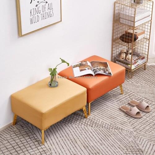 Light luxury bed Nordic bed end stool simple modern cloakroom living room American sofa bench clothing store shoe stool