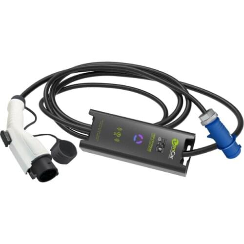 Blue CEE plug with 32a sae j1772 ac plug ev 1 phase charger Household car charging station