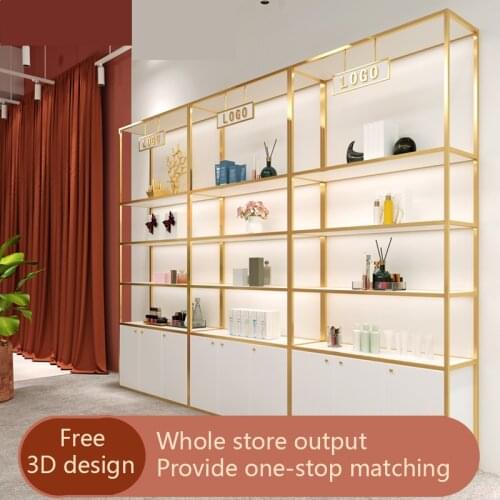 Nordic Shelves for Beauty Salon Nail Shop Partition Container Display Cabinet Cosmetics Boutique Display Cabinet Book Shelves