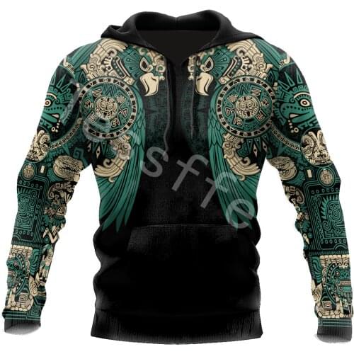 Tessffel Amazing Aztec Warrior 3D Printed Men/Women Sweatshirt Harajuku Zipper Hoodie Casual Unisex Jacket Pullover Style-A24