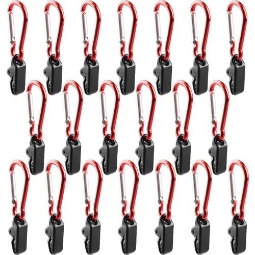 10pcs Tarp Awning Clamp Clips Tent Snaps Hangers Boat Covers Outdoor Camping Tent Tighten Lock Grip Clamp with Carabiner 35X8mm