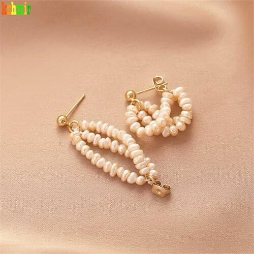 Kshmir Retro Baroque pearl beaded earrings female earrings temperament personality freshwater pearl earrings 2020