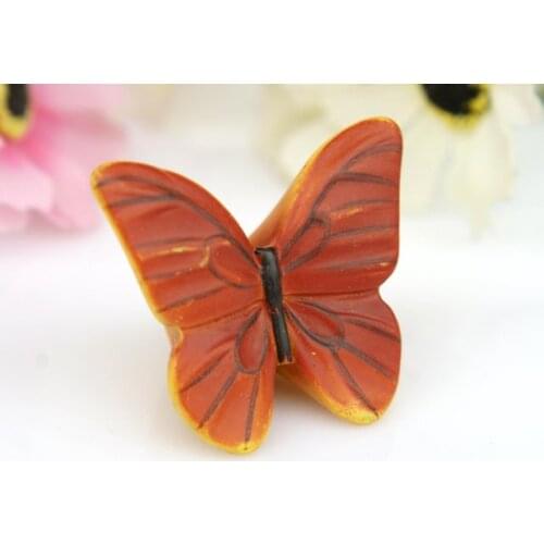 10Pcs/Lot Child Cartoon Red Butterfly With Stripe Kitchen Cabinet Handle and Knobs