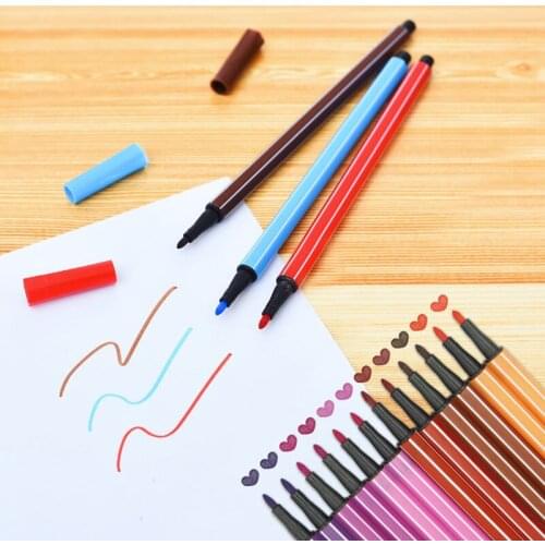 12 Pcs Washable Large Capacity Watercolor Pen Children Set Multicolor Creative Stationery Baby Brush Painting