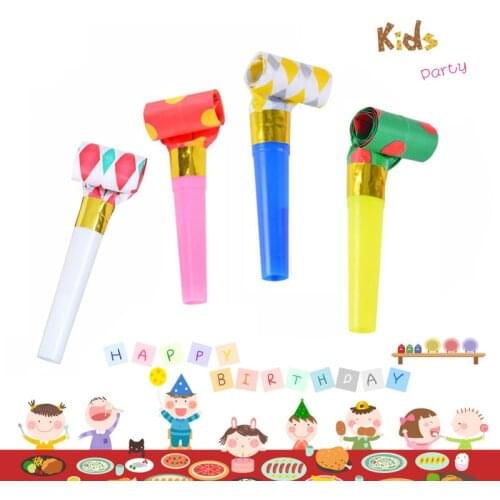 20Pcs Childrens Birthday Party Noise Makers Color Blowouts Festival Funny Prop Pinata Toys Kids Party Favors Gift Horn Whistle