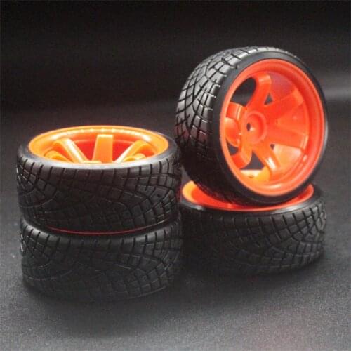 4Pcs RC 1:10 Drift Car Plastic Wheel Rim &Tyre tires For HSP 94123/94122/94103/D4/D3