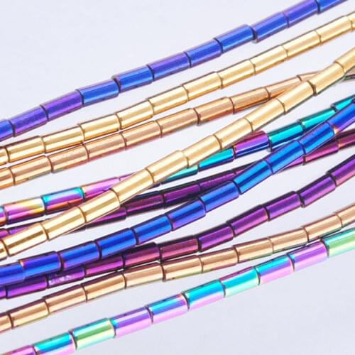 5 Strands Hematite Non Magnetic Column Loose Beads Spacer 2x4mm For Necklace Pendant Bracelets Jewelry Making Handicrafts QBL300
