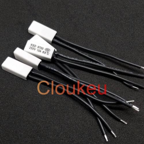 5Pcs KSD9700 10A Ceramic Temperature Switch Thermal control Normally Closed/Open 40/45/50/55/60/65/70/75/80/85/90/95/100 Celsius
