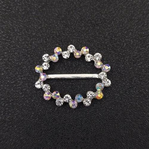 50pcs Belt Buckle Glitter AB Crystal Rhinestone Appliques For Headband Metal strass Flatback Children Hairpin Hair Clip Decor