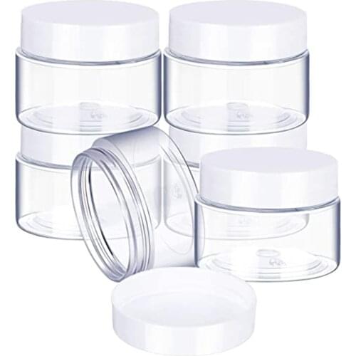6pcs Clear Plastic Jar And Lids Empty Cosmetic Containers Box Bottle For Travel Storage Make Up 30ml/40ml/50ml/60ml/80ml