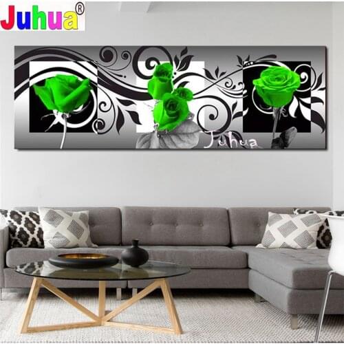 Large Green Rose Full Square Diamond Painting fantasy flowers Rhinestones 5d Embroidery Handmade Home Decor Cross Stitch