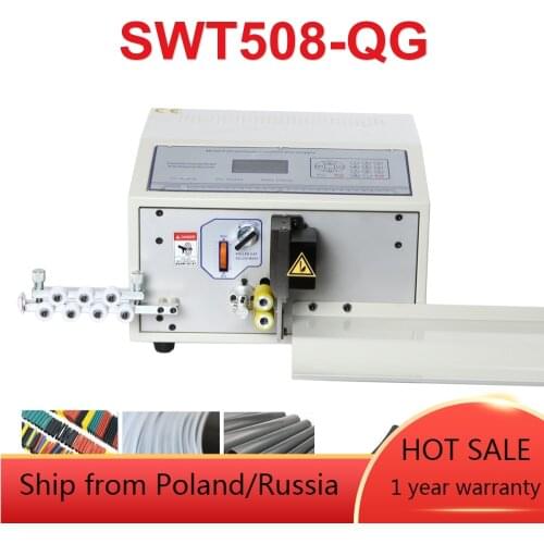 200W Automatic Wire Tube Sleeving Pipe Cutting Machine SWT508-QG for 1-20mm wire cable stripping peeling machines