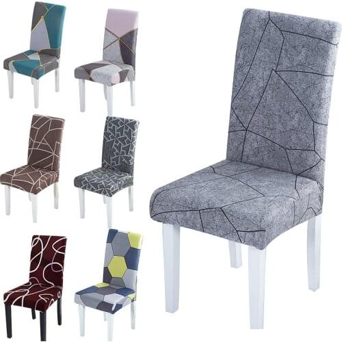 Printed Spandex Dining Room Chair Covers Stretch Chairs Slipcovers Banquet Seat Protector Slipcover for Kitchen Home Hotel