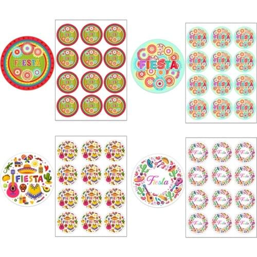 24/48pcs Mexican Party Stickers Final Fiesta Cactus Stickers Bachelorette Party Decor Summer Wedding Birthday Supplies