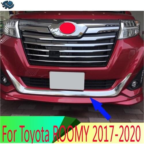 For Toyota ROOMY 2016-2020 ABS Chrome Plated Before The Bar Bumper Cover Shield Trim Molding Lower Grille Car Styling