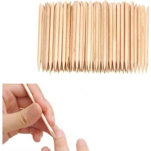 100pc/bag Nail Art Orange Wood Stick Cuticle Pusher Remover Pedicure Manicure Tool Double Ended Stick For Manicure Care Tools