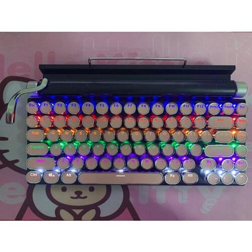 Retro typewriter mechanical keyboard Punk keycap phone tablet MAC Bluetooth mechanical keyboard for phone PC gamer laptop