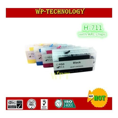 Dye refillable cartridge suit for Hp711 , suit for Hp designjet T120 T520 , full ink ,with ARC chips