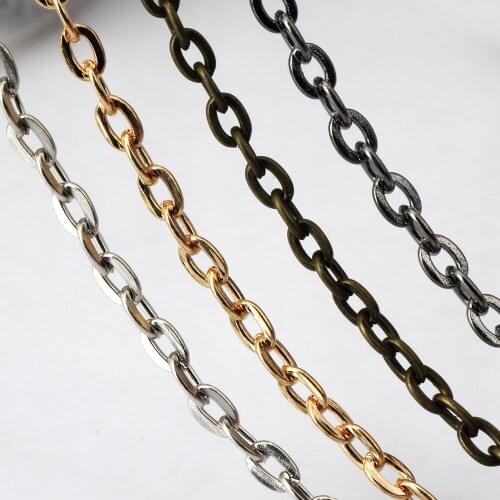 OlingArt 4MM 3M/lot Plating four colors Ball Link Chains For bracelet necklace earrings tassels DIY Jewelry making