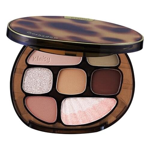 7 Colors Matte&Glitter Eye Shadow Palette Waterproof Glitter Nude Color Pigment Leopard Print Pattern Eye Makeup