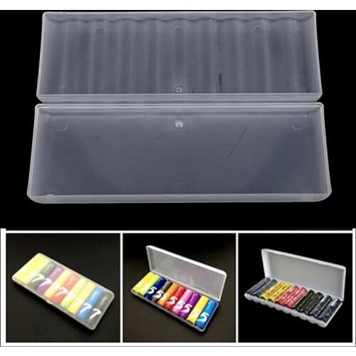 Plastic Case Holder Storage Box Cover For AA Battery Box Container Bag Case Organizer Box Case 10 Grids