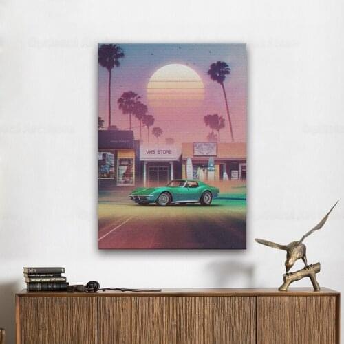 Synthwave Sunset Drive poster Canvas Wall Art Decoration prints for living Kid Children room Home bedroom decor Painting