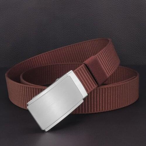 High Quality Automatic Buckle brand luxury designer nylon belts men black young boys Casual cinto masculino fashion