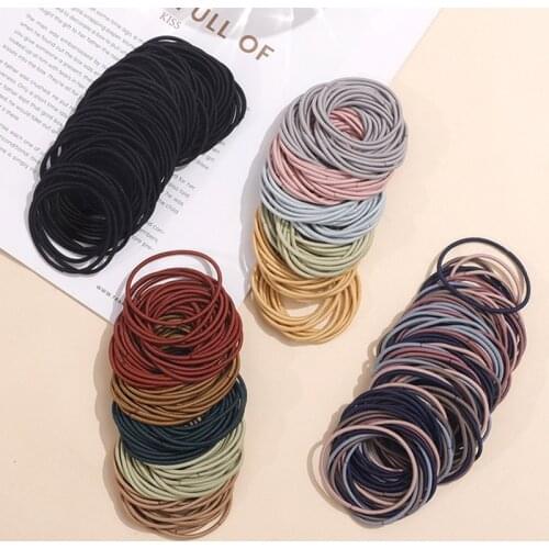 100/50pcs/bag 5CM Hair Ties Women Rubber Bands Scrunchies Elastic Hair Bands Girls Headband Ponytail Holder Hair Accessories