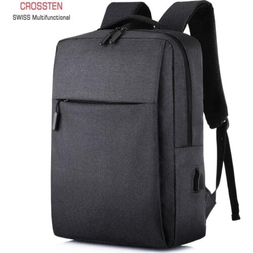 Crossten 15.6" Laptop Backpack USB Charging School Bag Rucksack Anti Theft Travel Daypacks Male waterproof Leisure Mochila