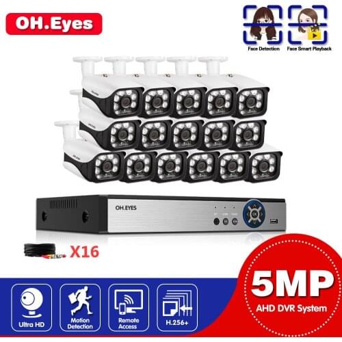 H.265 16CH 5MP CCTV System HD 4MP DVR kit 5MP SONY Sensor Outdoor IP66 Security Night Vision Video Surveillance Camera System