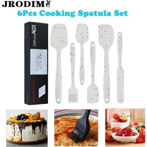 6Pcs/set Silicone Spatula Mixing Pastry Scraper Brush Non Stick Butter Cooking Spreader Kitchen Cooking Baking Tools Accessories