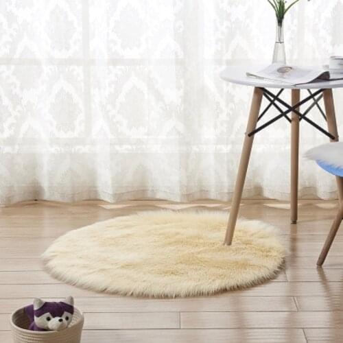 Warm plush rug chair cover bedroom cushion soft fur rug seat fur rug round bedroom living room decorative carpet Dropshipping