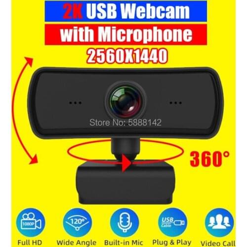 Webcam 1080p 60fps Web Camera For Pc Computer 360 USB Camara Cover 4k 2k Kamerka Internetowa Desktops Autofocus Kamera Microphon
