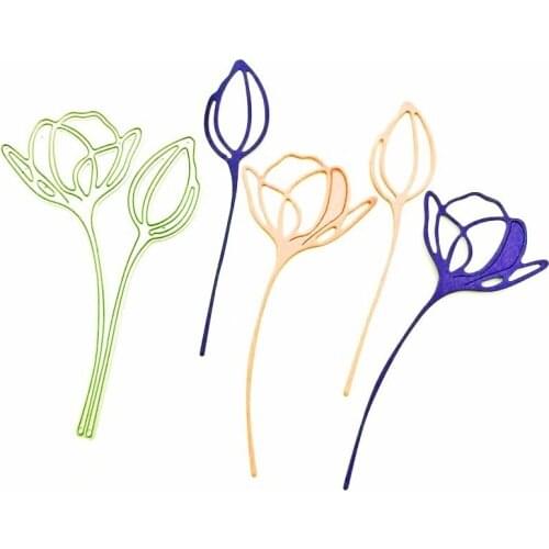 Tulip Die Cuts For Cards Flowers Metal Cutting Dies Stencils Decorative Embossing DIY Paper Cards