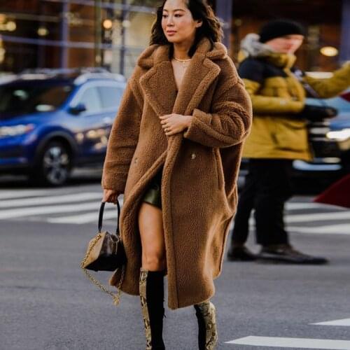 Ladies Coat Teddy Bear real wool Fur Jacket Oversize Merino Fur Outwear