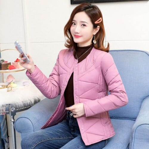 19 winter light down jacket inner liner womens slim short long sleeve large size warm and medium-aged thickened mothers clothi