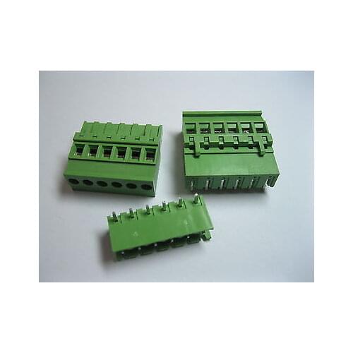 10 pcs 5.08mm Angle 6 pin Screw Terminal Block Connector Pluggable Type 5.08A