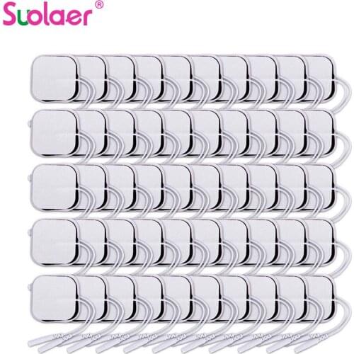 100PCS EMS Electrode Pads Nerve Muscle Stimulator Silicone Gel Tens Electrodes Digital Acupuncture Physiotherapy TENS Pads