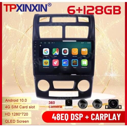 2 Din Carplay Android Radio Receiver Multimedia Stereo For Kia Sportage 2007 2008 2009 GPS Navigation Video Audio IPS Head Unit