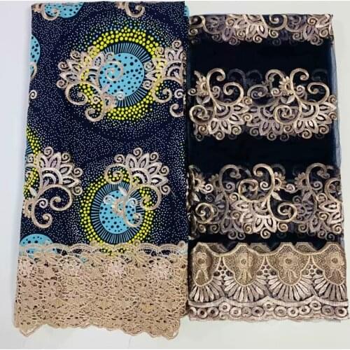 2021 Cotton Wax Brode Ankara African Prints Water Soluble Fabric Embroidered Nigerian Patchwork Lace French Brocade Tissu j1-63