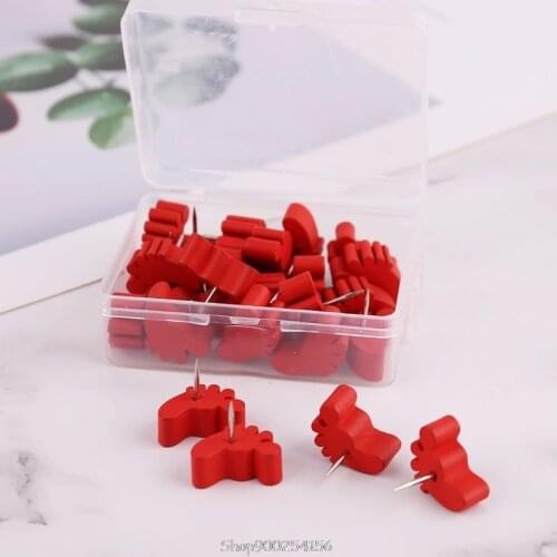 25/50pcs Foot Map Markers Wooden Drawing Photo Wall Studs Cork Board Pins Thumbtack Pushpins Tool N26 20 Dropship